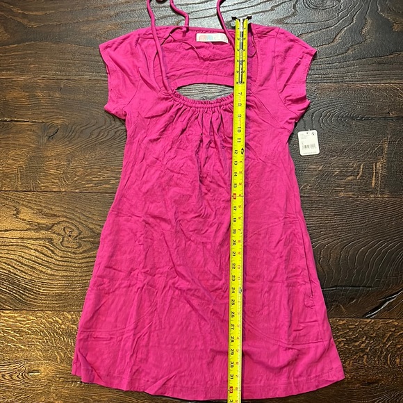 16. Free People Beach free-est Vivi Open Back Stretch Cotton Dress in Raspberry - Picture 6 of 8